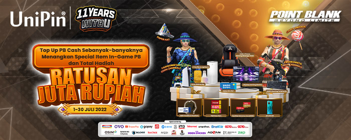 #11yearswithU – Promo Anniversary Berhadiah Ratusan Juta Rupiah Menanti Mereka yang Top Up PB Cash di UniPin!